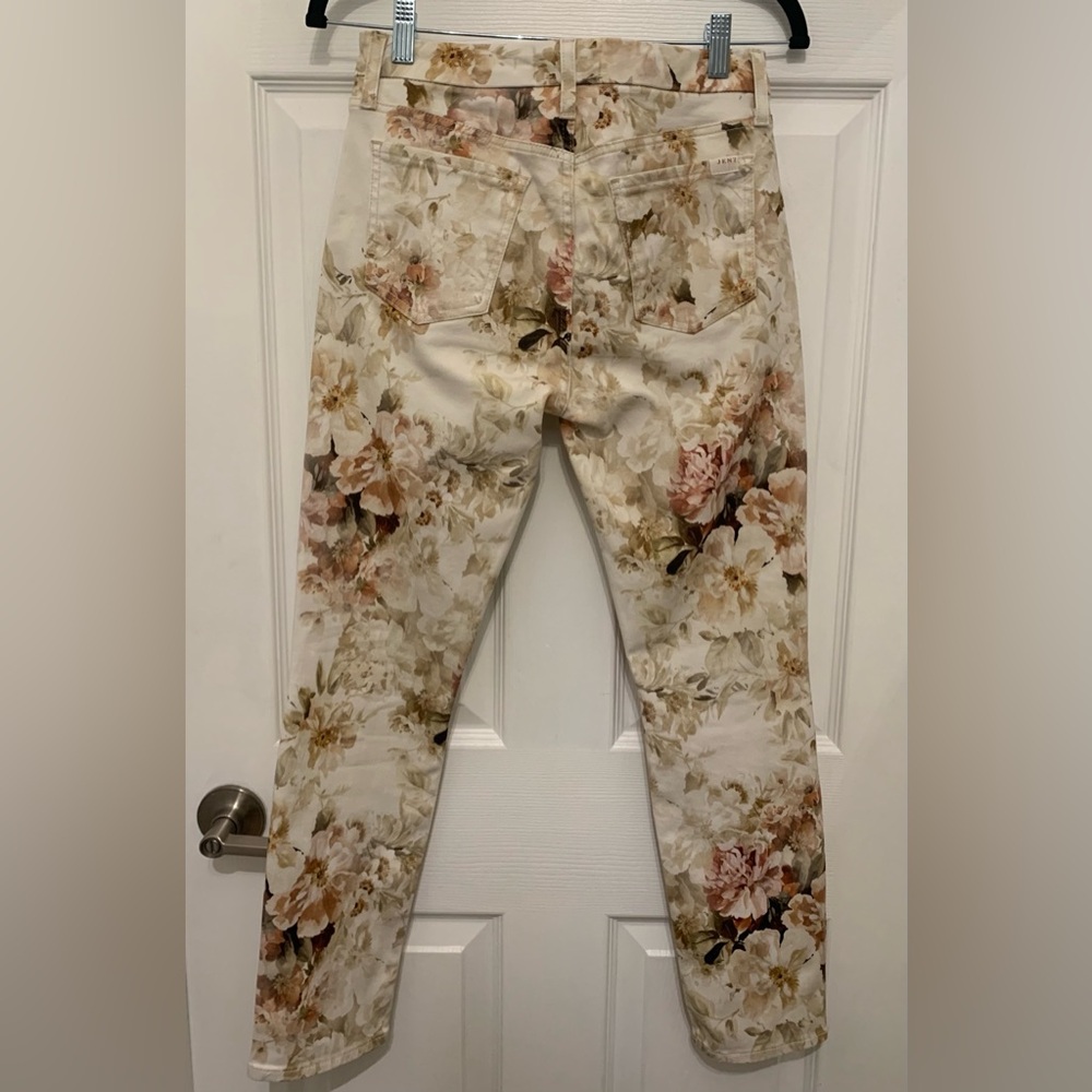 7 For All Mankind Floral Print Ankle Skinny Jeans/Pants•EUC•Sz. 2 - Picture 3 of 14